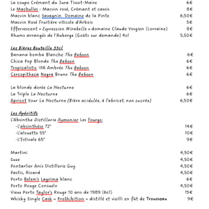 Carte des vins 1