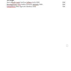 Carte des vins 10