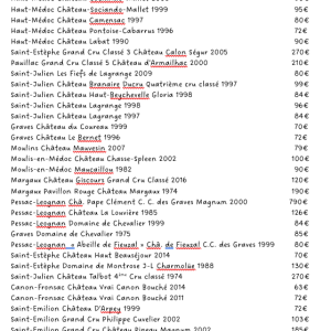 Carte des vins 5