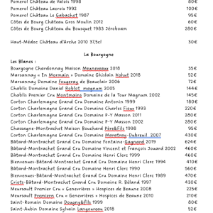Carte des vins 6